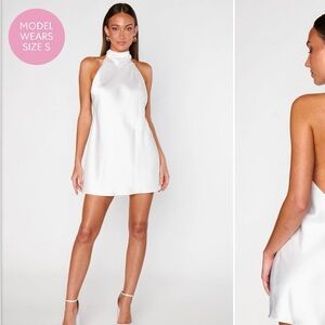 Show Me Your MuMu White Halter Mini Dress